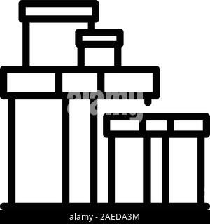 Carton relocation box icon, outline style Stock Vector