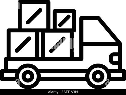 Truck relocation icon, outline style Stock Vector