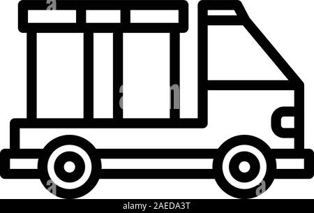 Truck box relocation icon, outline style Stock Vector
