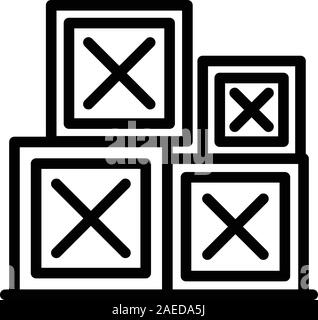 Parcel relocation box icon, outline style Stock Vector