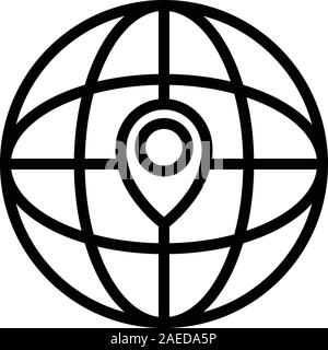 Global relocation icon, outline style Stock Vector