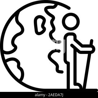 Man walking relocation icon, outline style Stock Vector