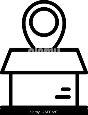 Box relocation icon, outline style Stock Vector