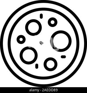 Huge pizza icon, outline style Stock Vector