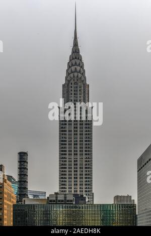 New York City - October 25, 2019: View of the Chrystler Building along the New York City skyline during the day. Stock Photo