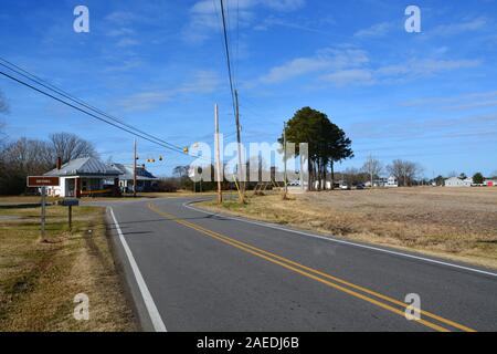 The small community of Bethel NC at the intersection of Snug Harbor and Burnt Mill Roads. Stock Photo