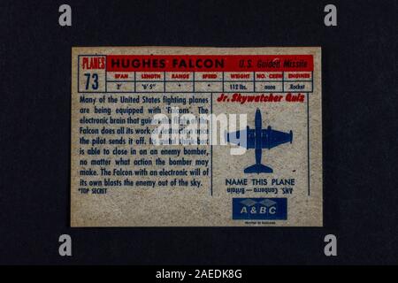 Card allowing for 'friend or foe' military plane identification, a piece of replica memorabilia from the Cold War era. Stock Photo