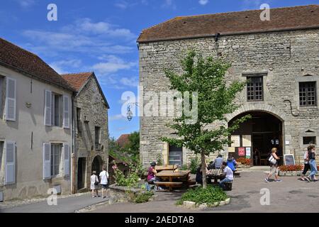 The original shooting location of the 2000 movie 'Chocolat' in the picturesque village of Flavigny sur Ozerain, Cote d'Or FR Stock Photo