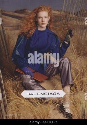 poster advertising Balenciaga fashion house in paper magazine from 2012  year, advertisement, creative Balenciaga 2010s advert Stock Photo - Alamy