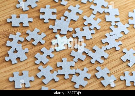 Jigsaw puzzle pieces separately Stock Photo