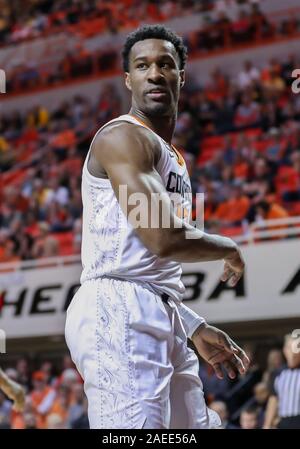 Stillwater, OK, USA. 8th Dec, 2019. Oklahoma State forward Cameron McGriff (12) during a basketball game between the Wichita State Shockers and Oklahoma State Cowboys at Gallagher-Iba Arena in Stillwater, OK. Gray Siegel/CSM/Alamy Live News Stock Photo