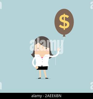 Dollar sign with woman icon vector currency symbol for business and ...