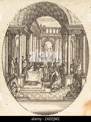 The presentation of Jesus at the Temple. Etching Stock Photo - Alamy