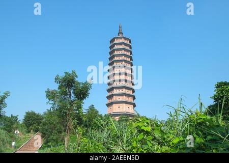 Bai Dinh Pagoda , where holds Vesak 2014 is famous for its great size and imposingness. The pagoda will be also set more record for the owner of the m Stock Photo