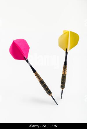Dart arrows on white background. Competition concept Stock Photo