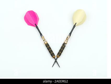 Dart arrows on white background. Competition concept Stock Photo