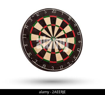 Classic dartboard isolated on white background. Dart board circle Stock Photo