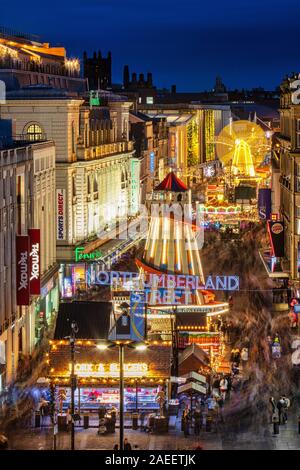 Christmas lights in Northumberland Street, Newcastle upon Tyne, Tyne and Wear, England, United Kingdom Stock Photo