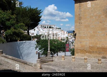 Stone cross outside the Marquis of Salvatierre House, Ronda, Malaga Province, Andalucia, Spain, Europe. Stock Photo