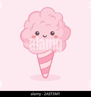 Cute cartoon cotton candy llama doodle. Kawaii alpaca vector clip art  illustration Stock Vector Image & Art - Alamy