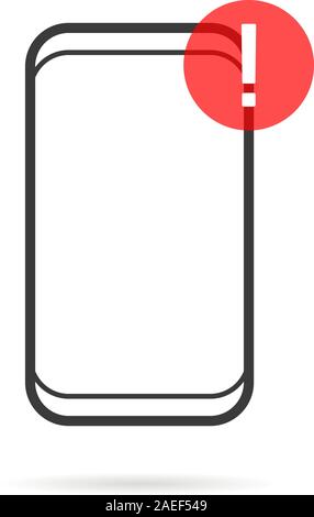 alert notification on thin line frameless phone Stock Vector