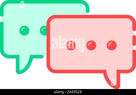 cartoon double speech bubble icon Stock Vector