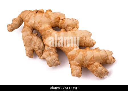 fresh ginger root isolated on  white background Stock Photo