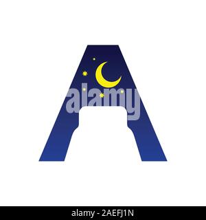 Initial Letter A Bed Negative Space Design Vector Symbol Graphic Logo Design Template Stock Vector