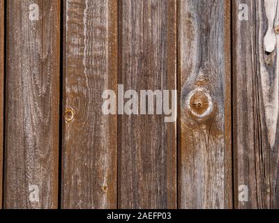 abstract background of brown vertical aged pine boards Stock Photo