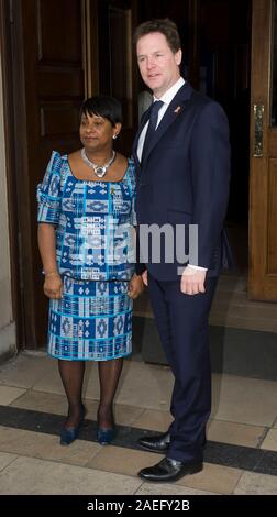 Doreen Lawrence with the Deputy Prime minister  Nick Clegg at the 20th anniversary memorial of the death of Stephen Lawrence.