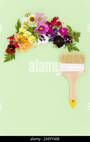 Flowers composition. Frame made of red roses and leaves on concrete ...