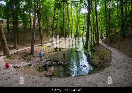 Small waterfall near the source of the Ebro river in Fontibre, Cantabrial,  Spain Stock Photo - Alamy