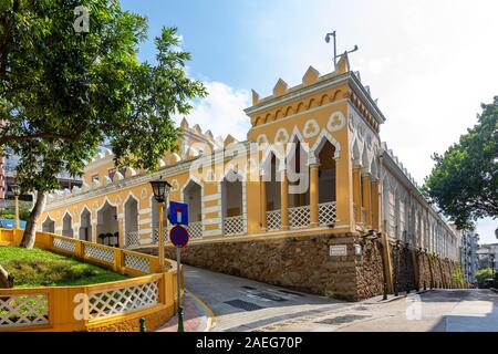 Moorish Barracks is a historical barracks in Calcada Da Barra , Macau, China. It's the popular historic buildings and structure in Macau. Stock Photo