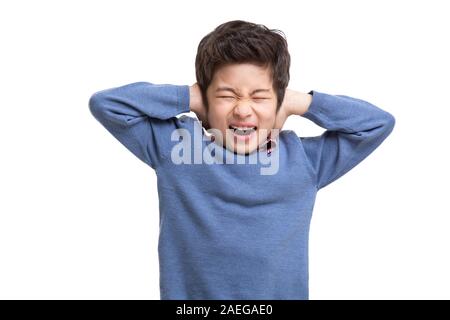 Angry little boy Stock Photo