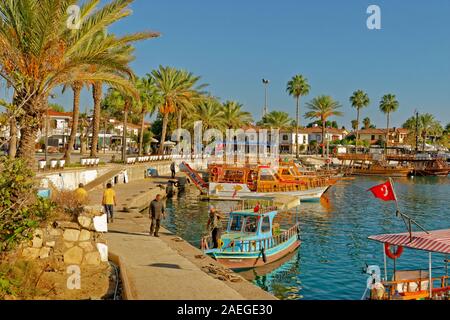 Harbour at Side, near Manavgat, Antalya province, Turkey. Stock Photo