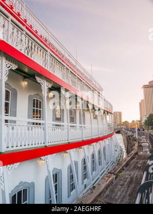 New Orleans paddle steamer in Mississippi river in New Orleans, Lousiana Stock Photo