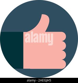 digital marketing hand like approve vector illustration Stock Vector