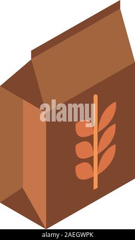 farm wheat package fertilizer isometric icon vector illustration Stock Vector