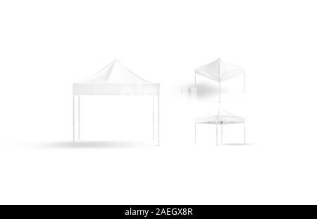 Blank white pop-up canopy tent mockup, different view