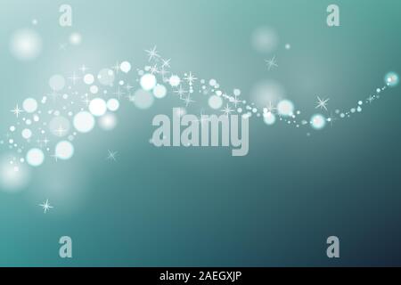 Flow in water. Particles with glow effect. Vector illustration. Stock Vector