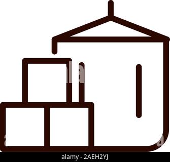 coffee package delivery icon line design vector illustration Stock Vector