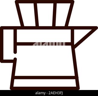 brewed coffee with strainer line design vector illustration Stock Vector