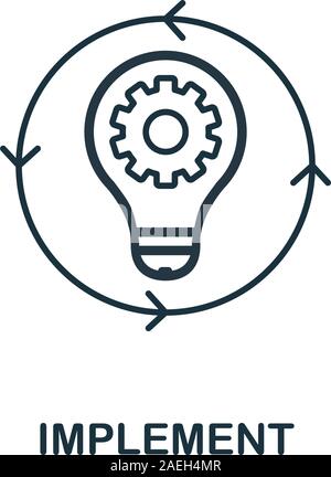 Implement line icon. Thin style element from business administration collection. Simple Implement icon for web design, apps and software Stock Vector