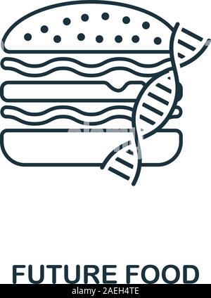 Future Food line icon. Thin style element from future technology collection. Outline Future Food icon for web design, apps and software Stock Vector