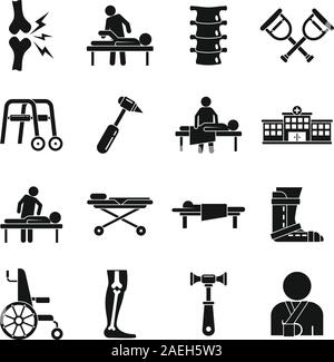 Chiropractor icons set. Simple set of chiropractor vector icons for web design on white background Stock Vector