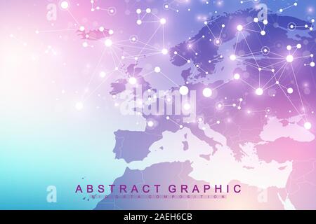 Nano technologies abstract background. Cyber technology concept. Artificial Intelligence, virtual reality, bionics, robotics, global network Stock Vector