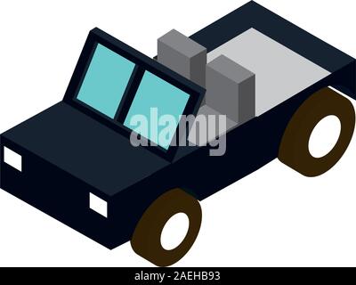 jeep transport vehicle isometric icon vector illustration Stock Vector