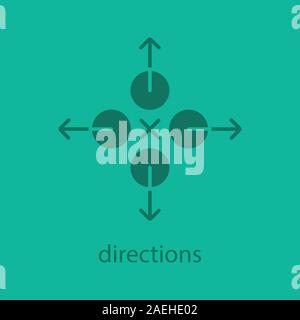 Directions symbol glyph color icon. Silhouette symbol. Abstract metaphor. Negative space. Vector isolated illustration Stock Vector