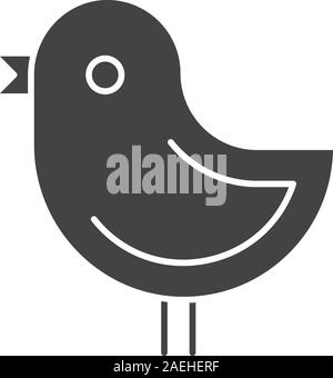Chicken glyph icon. Silhouette symbol. Nestling. Negative space. Vector isolated illustration Stock Vector