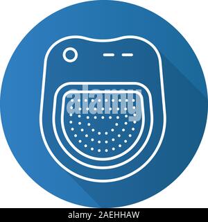 Spa salon bath flat linear long shadow icon. Vector line symbol Stock Vector